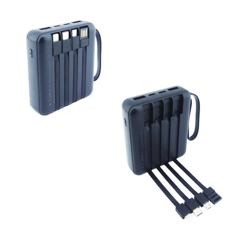 Bateria De Emergencia Mini De 66 Watt Con 2 Micro USB,2 USB Mas 4 Cables Type-C, Iphone, Micro USB Y USB. Variedad De Colores. 20.000 Mah - imagen 3