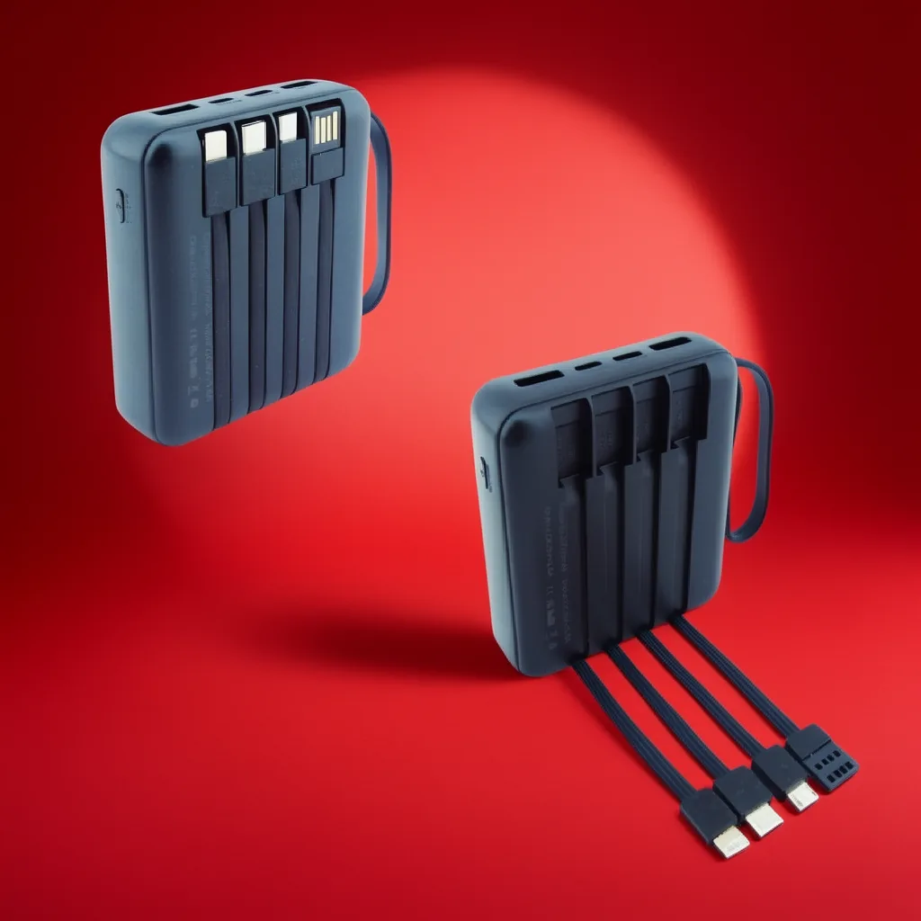 Bateria De Emergencia Mini De 66 Watt Con 2 Micro USB,2 USB Mas 4 Cables Type-C, Iphone, Micro USB Y USB. Variedad De Colores. 20.000 Mah - imagen 6