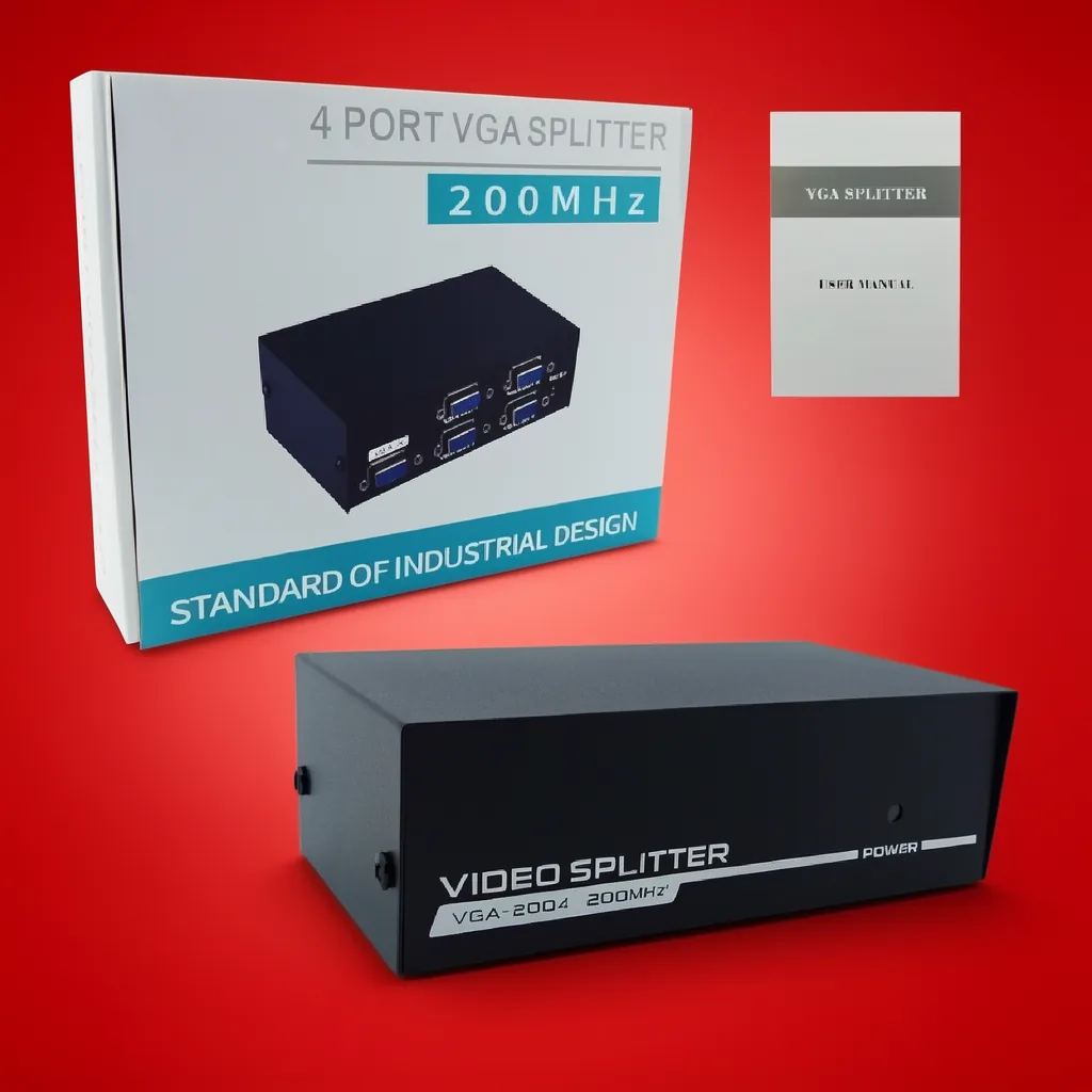 Spliter VGA De 1 Entrada Por 4 Salidas De 200MHZ Con Transformador. - imagen 6