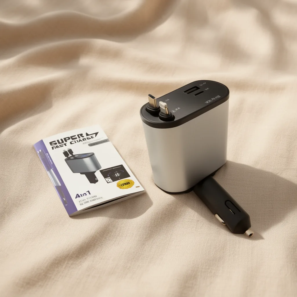 Cargador 120 W Fast Charge USB-PD Y 2 Cables Retractil Tipe-C/Iphone - imagen 9