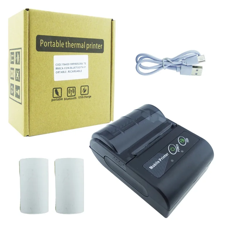 Impresora Termica TYPEC Mini Bluetooth Con 2 Rollos De Papel De 58 Mm. - imagen 1
