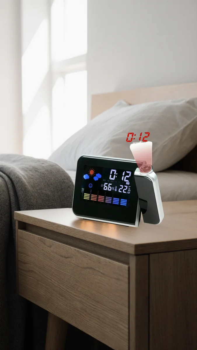 Reloj Despertador Con Proyector Alarma Calendario - imagen 4